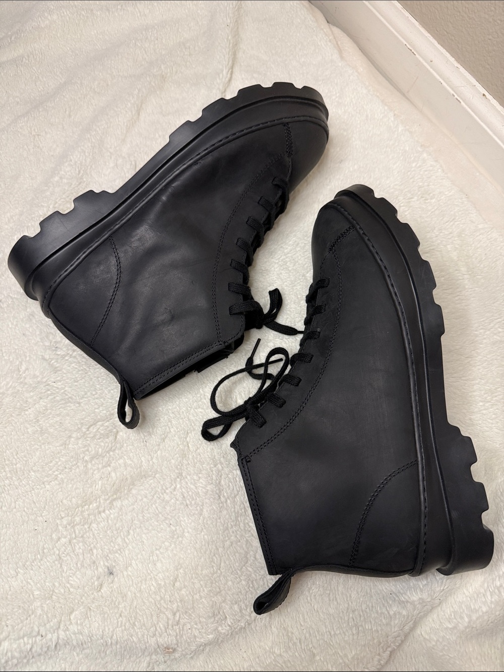 Camper Brutus Black Leather Lace-Up Ankle Boots  - Sz 11/44, NWOB - Picture 9 of 15